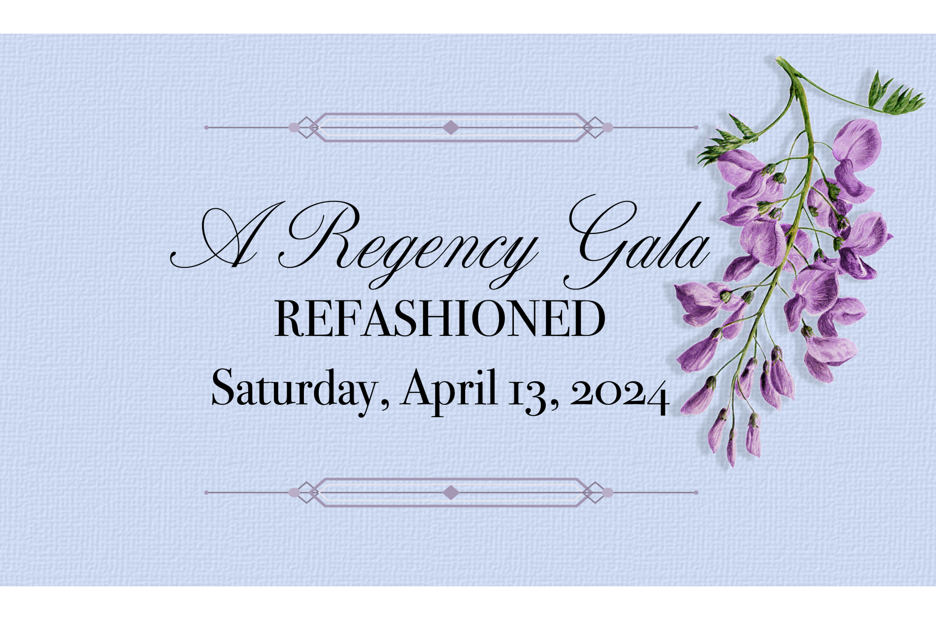 Text: Our Annual Gala; Save the Date!; Saturday, April 13, 2024